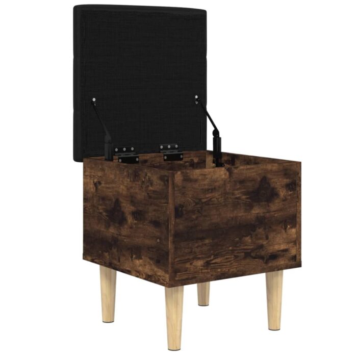 Banc de rangement chêne fumé 42x42x46 cm bois d'ingénierie – Image 2