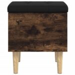 Banc de rangement chêne fumé 42x42x46 cm bois d'ingénierie – Image 3