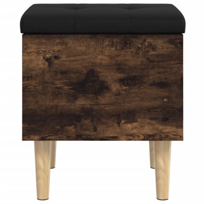Banc de rangement chêne fumé 42x42x46 cm bois d'ingénierie – Image 3
