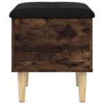 Banc de rangement chêne fumé 42x42x46 cm bois d'ingénierie – Image 4