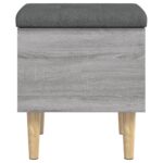 Banc de rangement sonoma gris 42x42x46 cm bois d'ingénierie – Image 3