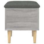 Banc de rangement sonoma gris 42x42x46 cm bois d'ingénierie – Image 4