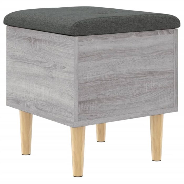 Banc de rangement sonoma gris 42x42x46 cm bois d'ingénierie – Image 5
