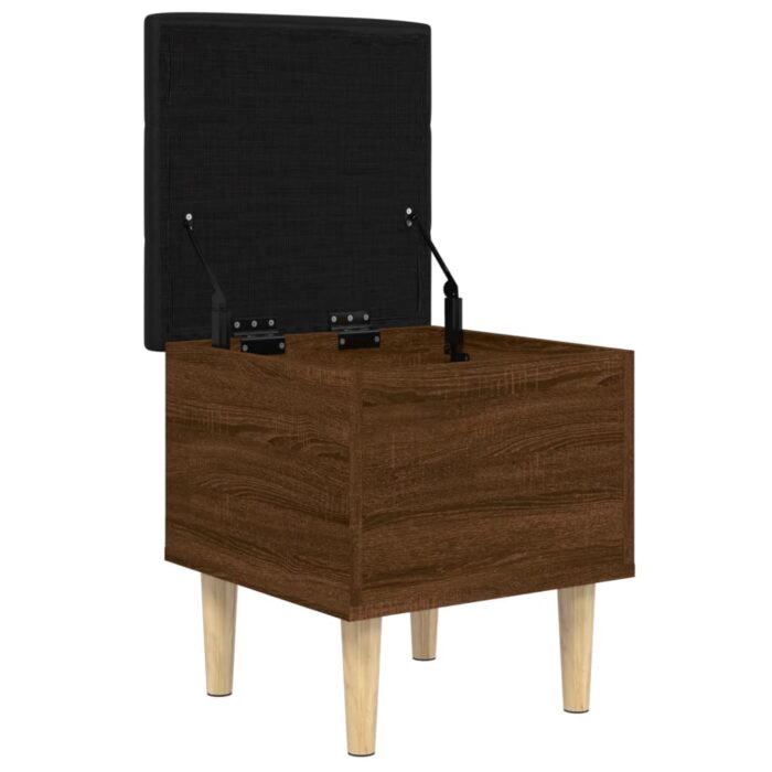 Banc de rangement chêne marron 42x42x46 cm bois d'ingénierie – Image 2