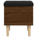 Banc de rangement chêne marron 42x42x46 cm bois d'ingénierie – Image 3