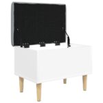 Banc de rangement blanc 62x42x46 cm bois d'ingénierie – Image 2