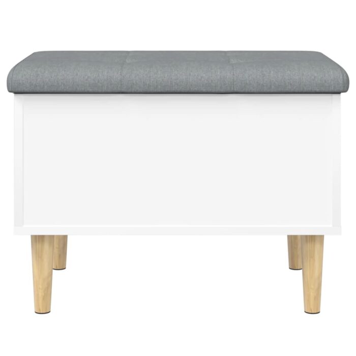 Banc de rangement blanc 62x42x46 cm bois d'ingénierie – Image 3