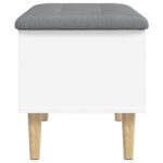 Banc de rangement blanc 62x42x46 cm bois d'ingénierie – Image 4