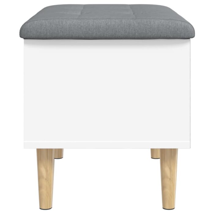 Banc de rangement blanc 62x42x46 cm bois d'ingénierie – Image 4