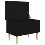 Banc de rangement noir 62x42x46 cm bois d'ingénierie – Image 2