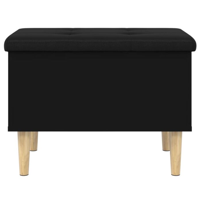 Banc de rangement noir 62x42x46 cm bois d'ingénierie – Image 3
