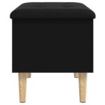 Banc de rangement noir 62x42x46 cm bois d'ingénierie – Image 4