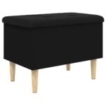 Banc de rangement noir 62x42x46 cm bois d'ingénierie – Image 5