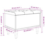 Banc de rangement noir 62x42x46 cm bois d'ingénierie – Image 8