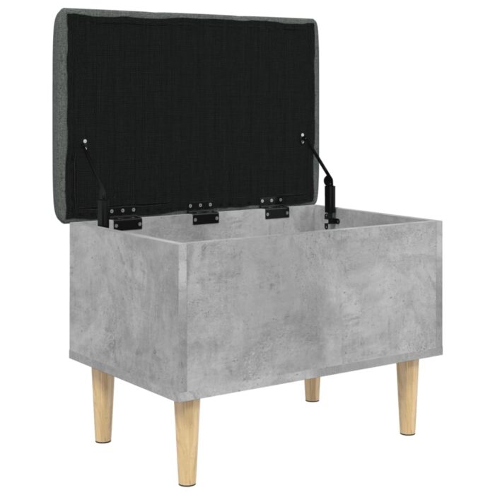 Banc de rangement gris béton 62x42x46 cm bois d'ingénierie – Image 2