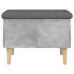 Banc de rangement gris béton 62x42x46 cm bois d'ingénierie – Image 3