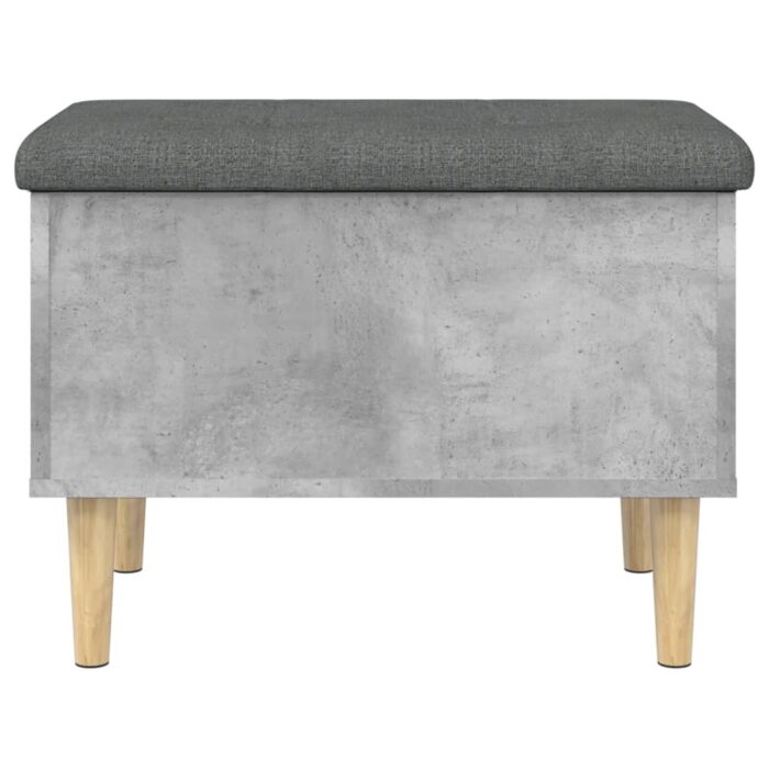 Banc de rangement gris béton 62x42x46 cm bois d'ingénierie – Image 3