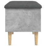 Banc de rangement gris béton 62x42x46 cm bois d'ingénierie – Image 4