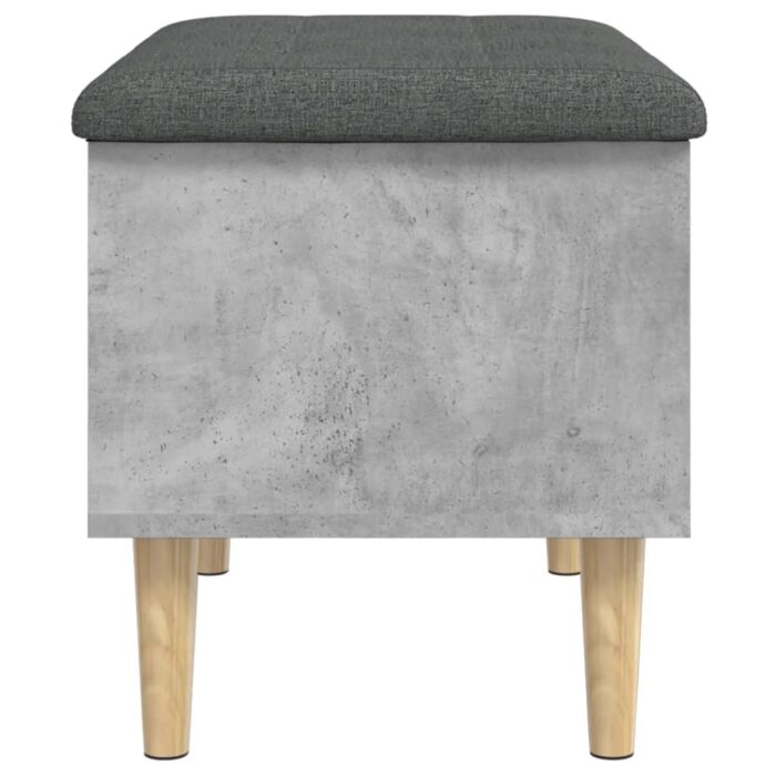 Banc de rangement gris béton 62x42x46 cm bois d'ingénierie – Image 4