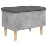 Banc de rangement gris béton 62x42x46 cm bois d'ingénierie – Image 5
