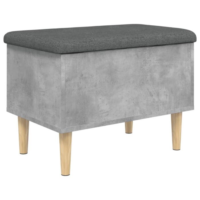 Banc de rangement gris béton 62x42x46 cm bois d'ingénierie – Image 5