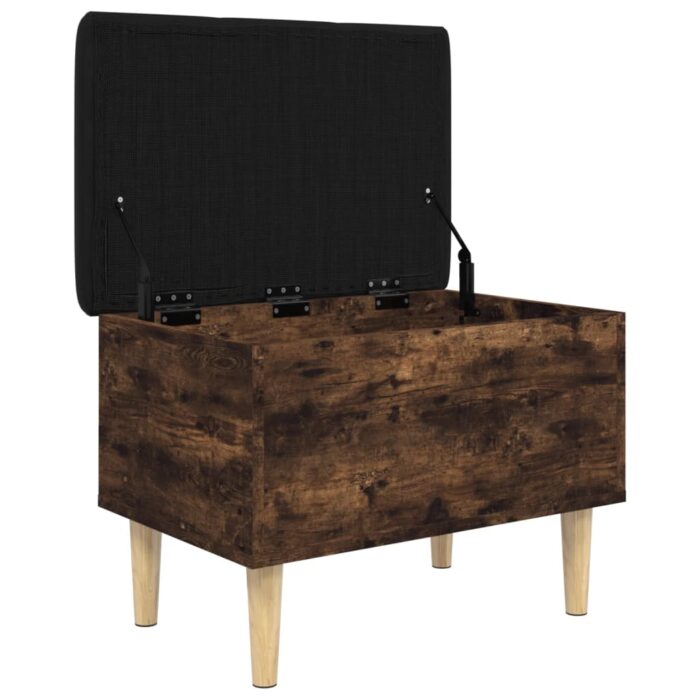Banc de rangement chêne fumé 62x42x46 cm bois d'ingénierie – Image 2