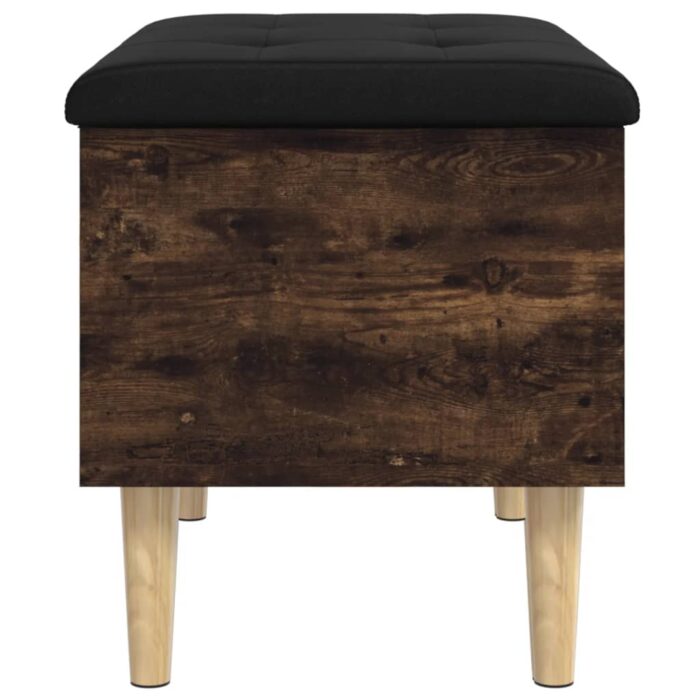 Banc de rangement chêne fumé 62x42x46 cm bois d'ingénierie – Image 4