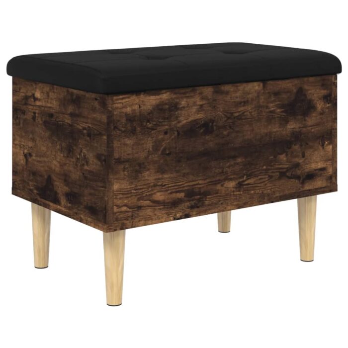 Banc de rangement chêne fumé 62x42x46 cm bois d'ingénierie – Image 5