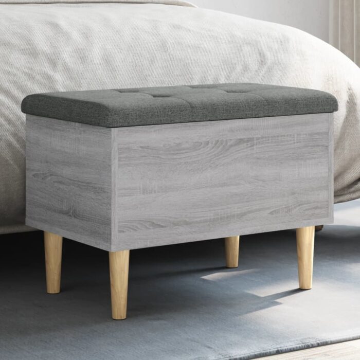 Banc de rangement sonoma gris 62x42x46 cm bois d'ingénierie – Image 1