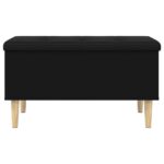 Banc de rangement noir 82x42x46 cm bois d'ingénierie – Image 3