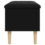 Banc de rangement noir 82x42x46 cm bois d'ingénierie – Image 4