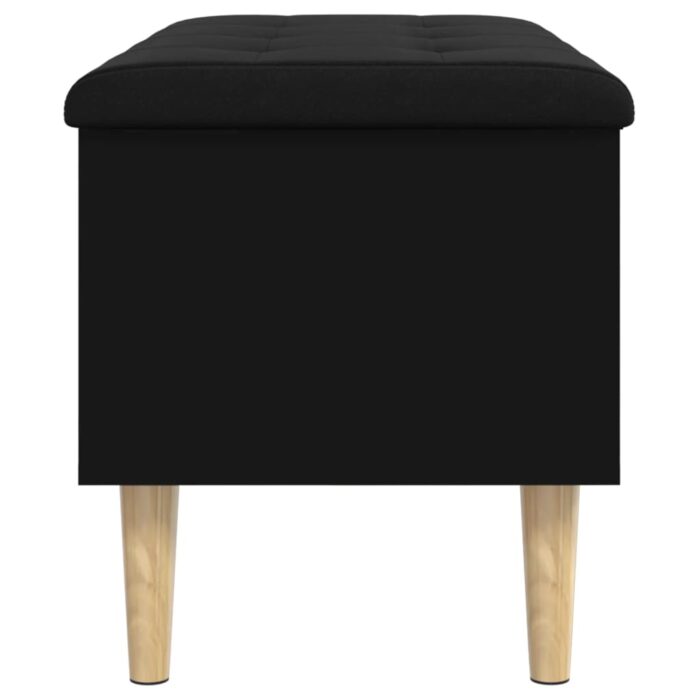 Banc de rangement noir 82x42x46 cm bois d'ingénierie – Image 4