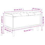 Banc de rangement noir 82x42x46 cm bois d'ingénierie – Image 8