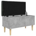 Banc de rangement gris béton 82x42x46 cm bois d'ingénierie – Image 2