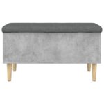Banc de rangement gris béton 82x42x46 cm bois d'ingénierie – Image 3