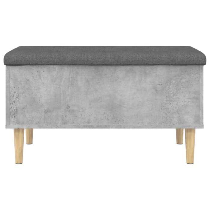 Banc de rangement gris béton 82x42x46 cm bois d'ingénierie – Image 3