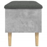 Banc de rangement gris béton 82x42x46 cm bois d'ingénierie – Image 4