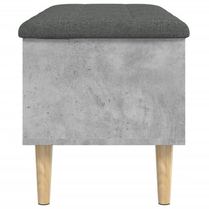 Banc de rangement gris béton 82x42x46 cm bois d'ingénierie – Image 4