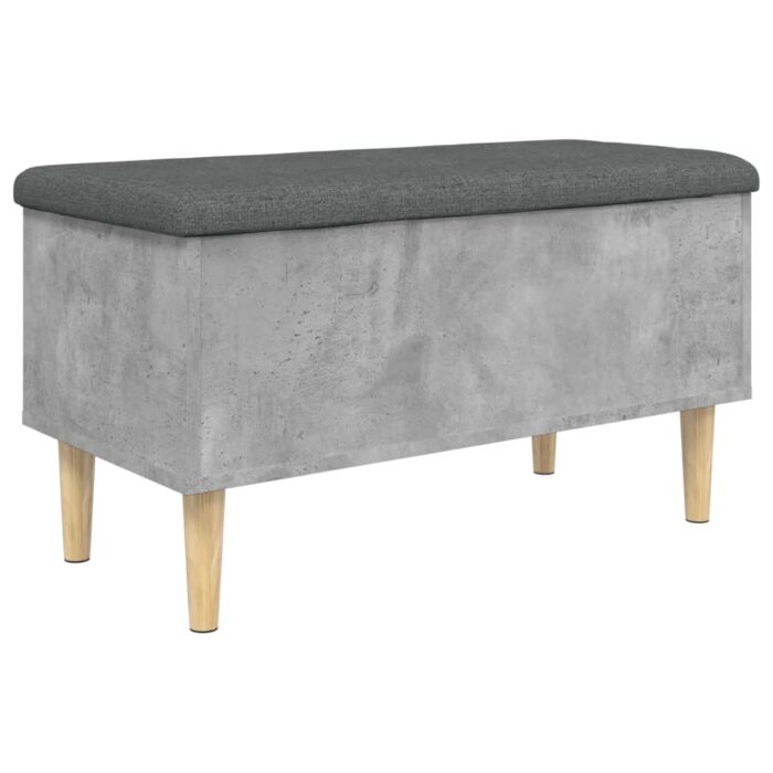 Banc de rangement gris béton 82x42x46 cm bois d'ingénierie – Image 5