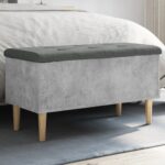Banc de rangement gris béton 82x42x46 cm bois d'ingénierie