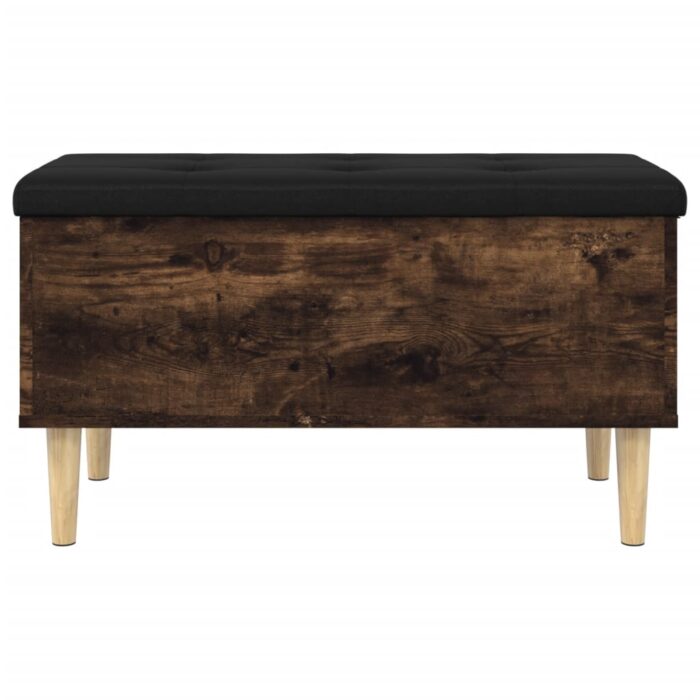 Banc de rangement chêne fumé 82x42x46 cm bois d'ingénierie – Image 3