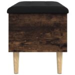 Banc de rangement chêne fumé 82x42x46 cm bois d'ingénierie – Image 4
