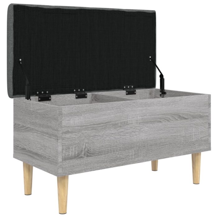Banc de rangement sonoma gris 82x42x46 cm bois d'ingénierie – Image 2