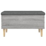 Banc de rangement sonoma gris 82x42x46 cm bois d'ingénierie – Image 3