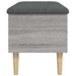 Banc de rangement sonoma gris 82x42x46 cm bois d'ingénierie – Image 4