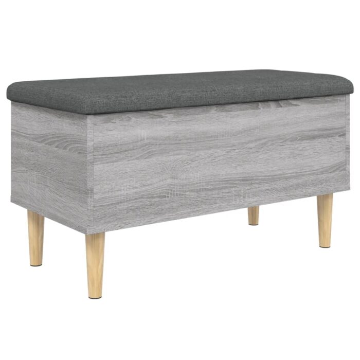 Banc de rangement sonoma gris 82x42x46 cm bois d'ingénierie – Image 5