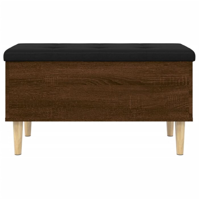 Banc de rangement chêne marron 82x42x46 cm bois d'ingénierie – Image 3