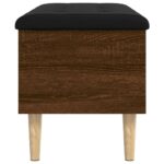 Banc de rangement chêne marron 82x42x46 cm bois d'ingénierie – Image 4