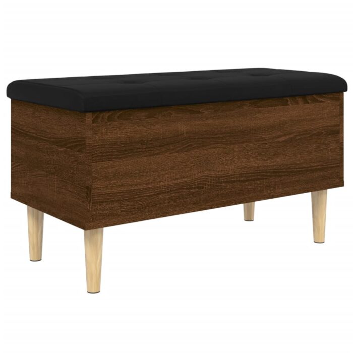 Banc de rangement chêne marron 82x42x46 cm bois d'ingénierie – Image 5