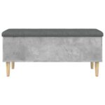 Banc de rangement gris béton 102x42x46 cm bois d'ingénierie – Image 2
